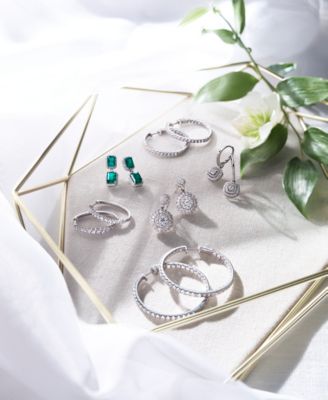 EFFY&reg; Emerald (4-3/4 ct. t.w.) & Diamond (3/8 ct. t.w.) Drop Earrings in 14k White Gold or Yellow Gold