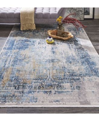 Cadiz R3890 Blue 6'6" x 9'6" Area Rug