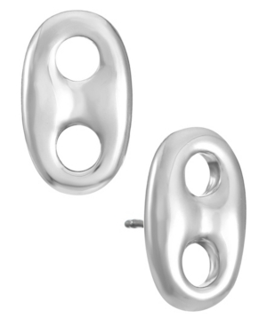 image of Trifari Silver-Tone Button Earring