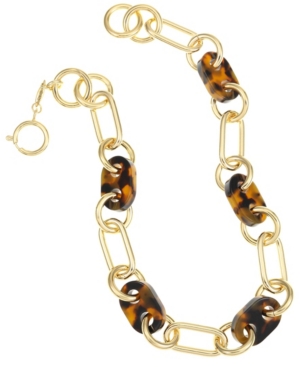 image of Trifari Gold-Tone Tortoise-Look Bold Link Necklace
