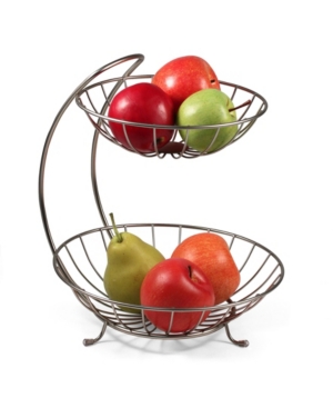 Shop Spectrum Diversified Yumi 2-tier Server Sturdy Steel Stacked Fruit Bowls In Chrome