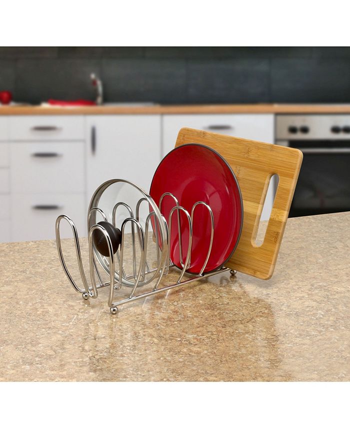 Expandable Pot And Pan Organizer Rack - 7 Adjustable Compartments For Cabinet Or Counter - View #10