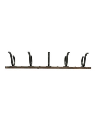 Richmond Wall Mount 5-Hook Wood Rack