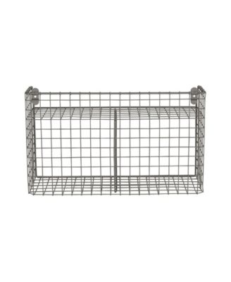 Vintage-like Living Wall Mount Double Bin with Shelf