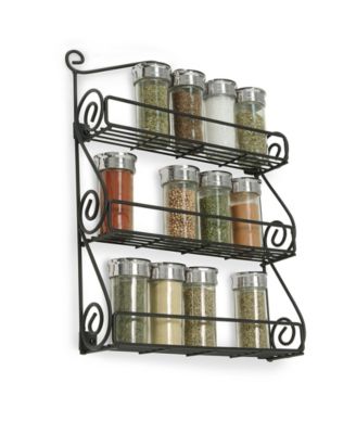 Scroll Wall Mount 3-Tier Spice Rack