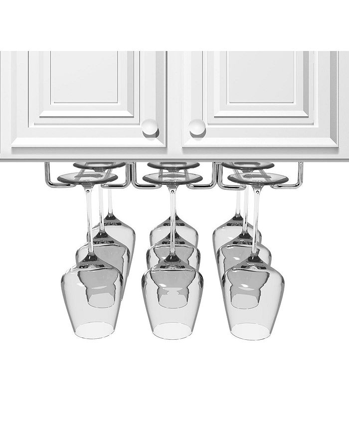 Sorbus Under Wine Glass Rack and Stemware Holder, 3 Rows Holds