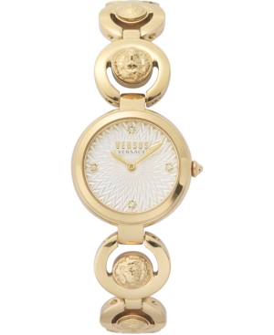 image of Versus by Versace Women-s Peking Road Petite Gold-Tone Stainless Steel Bracelet Watch 28mm