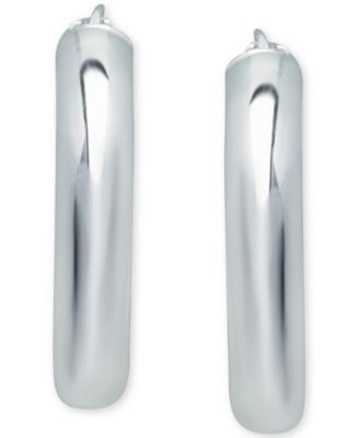 Small Polished Hoop Earrings in Sterling Silver, 25mm, Created for Macy's