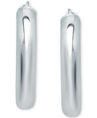 Medium Polished Hoop Earrings in Sterling Silver, 35mm, Created for Macy's