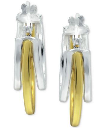 Giani Bernini - Small Two-Tone Triple Hoop Earrings, 17mm
