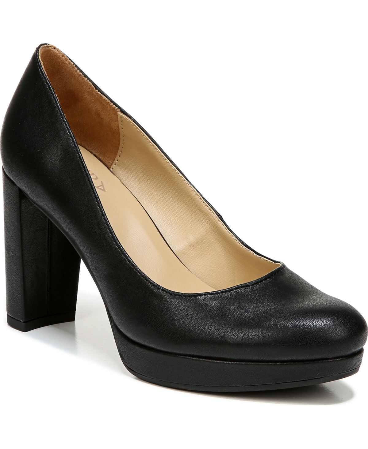 Shop Naturalizer Berlin Pumps In Black Smooth Faux Leather