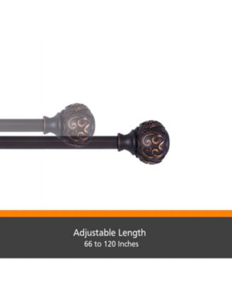 Fast Fit Easy Install Carey 5/8" Decorative Window Curtain Rod