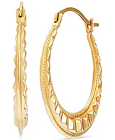 Fancy Hoop Earrings in 14k Gold
