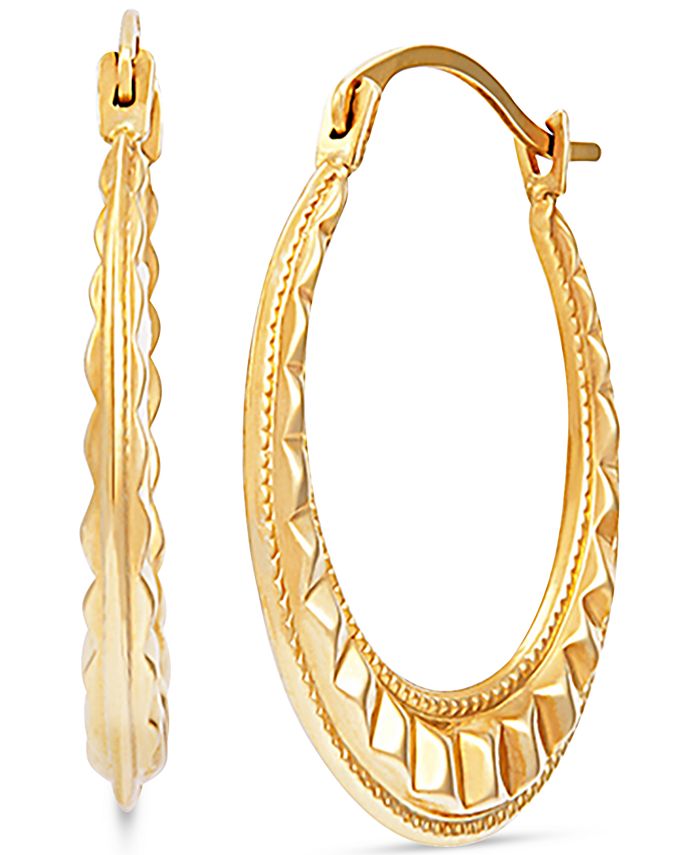 Macy's Fancy Hoop Earrings in 14k Gold - Macy's