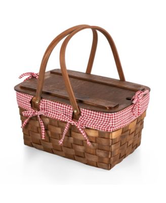 Kansas Handwoven Wood Picnic Basket