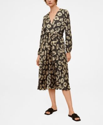 midi printed dress mango