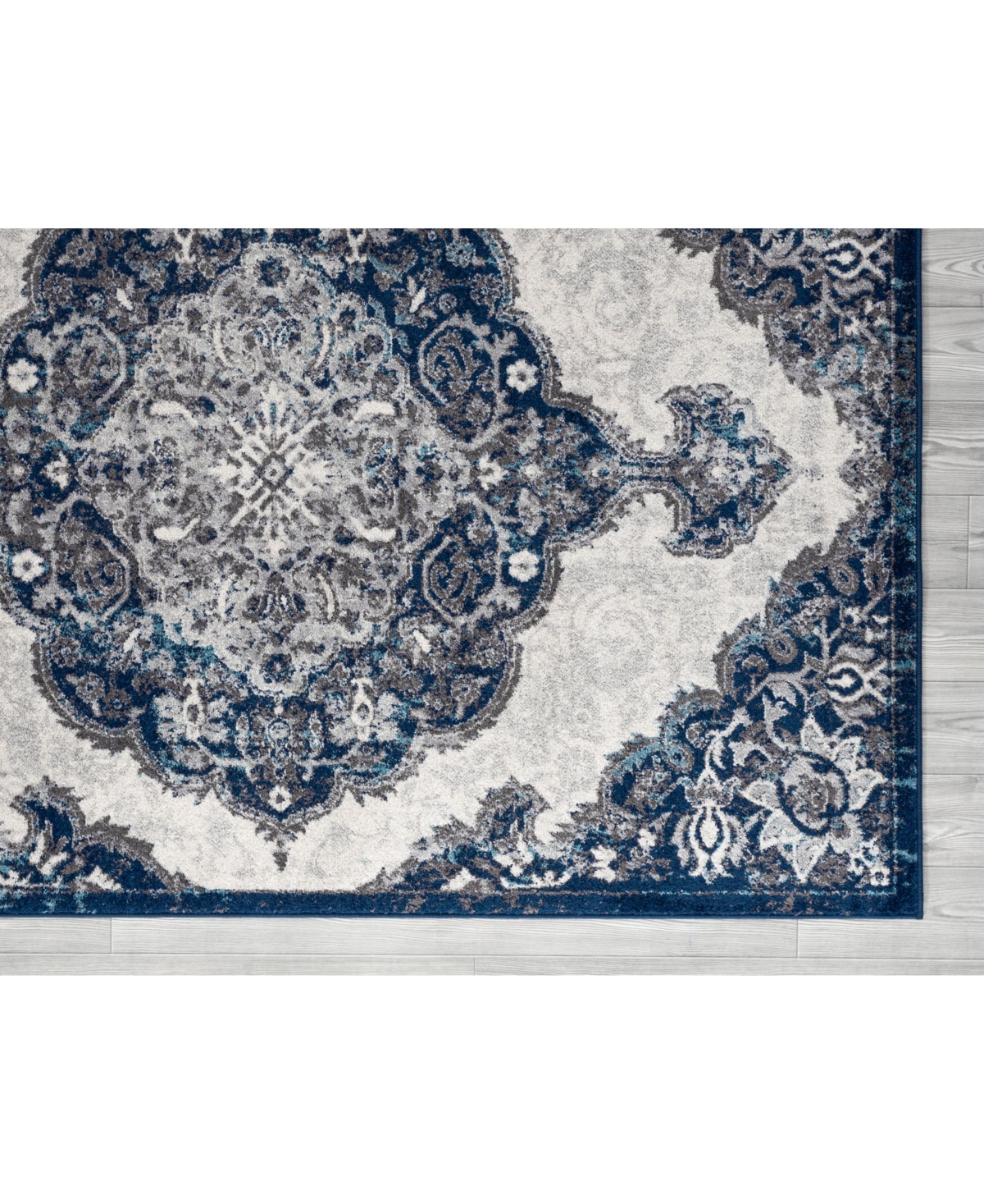 Shop Amer Rugs Alexandria Alx-86 Ivory/navy 7'9" X 9'9" Area Rug In Ivory,navy