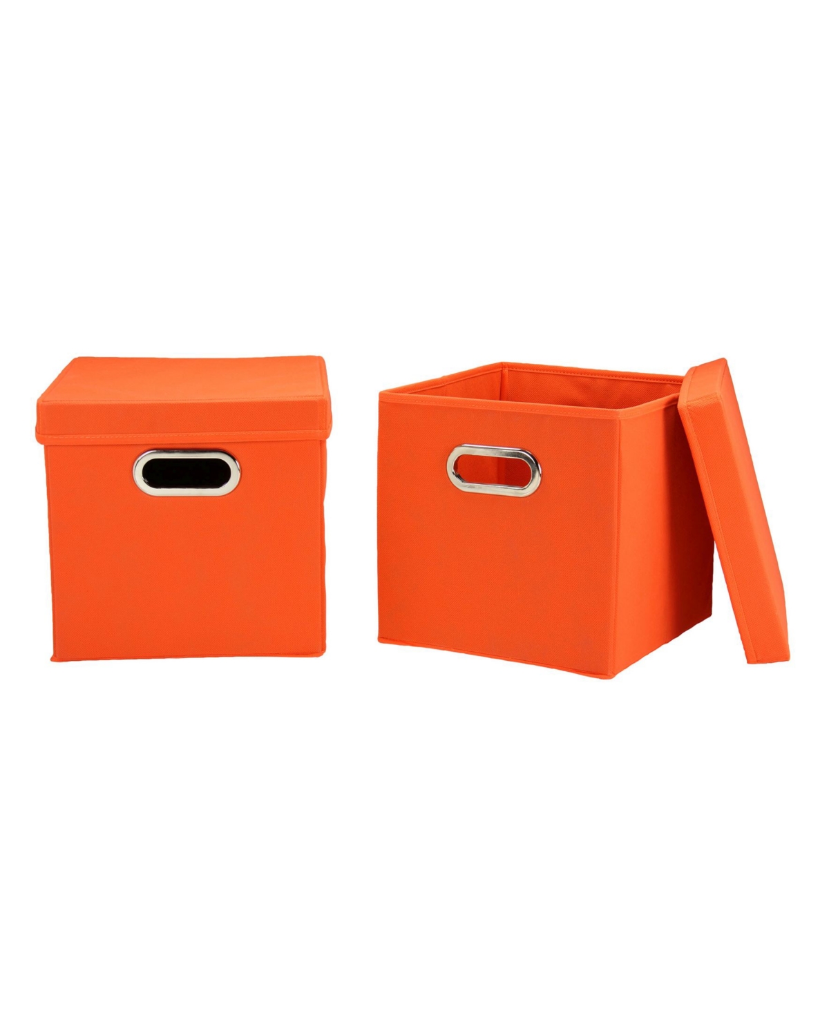 Household Essential Storage Bins with Lids, Set of 2 - Orange