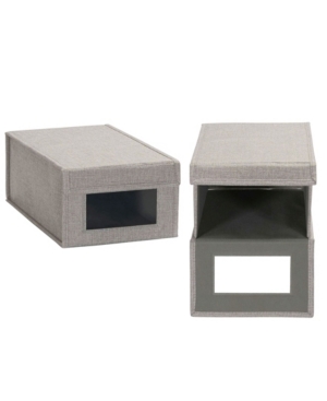 Household Essentials Household Essential Small Drop Front Shoe Box 2 Pack In Gray