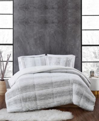 Shop Christian Siriano New York Snow Leopard Comforter Set Collection In Gray