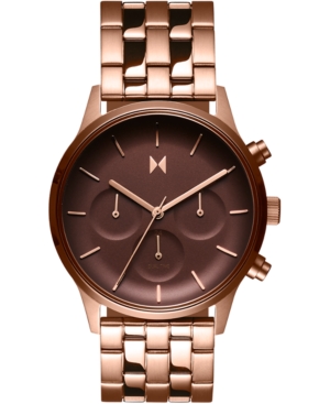 image of Mvmt Women-s Chronograph Duet Rose Gold-Tone Stainless Steel Bracelet Watch 38mm