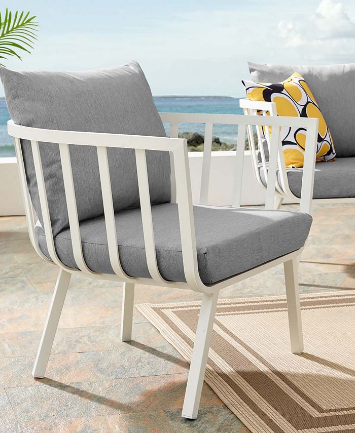 Riverside Outdoor Patio Aluminum Corner Chair by Modway| Blue