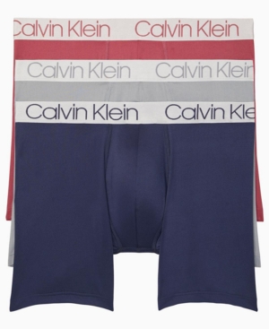 Calvin Klein Men S 3 Pk Boxer Briefs In Hawthorn Mood Indigo Monument Modesens