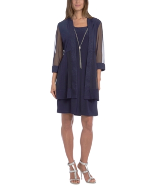 R & M Richards Petite Jacquard Dress & Jacket
