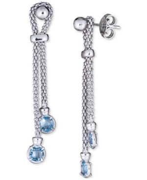 image of Swiss Blue Topaz Popcorn Link Drop Earrings (1-1/5 ct. t.w.) in Sterling Silver