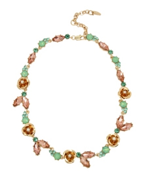 image of Miriam Haskell New York Flower Stone Collar Necklace