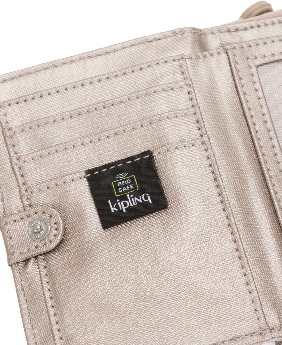 Kipling Money Love Nylon Rfid Wallet In Metallic Glow