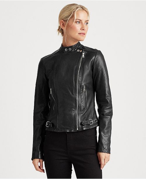 Lauren Ralph Lauren Leather Moto Jacket Reviews Women