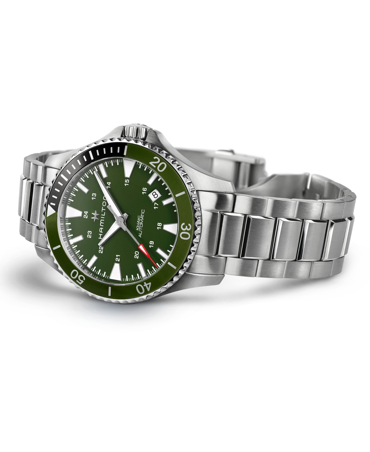 Shop Hamilton Men's Swiss Automatic Scuba Stainless Steel Bracelet Watch 40mm