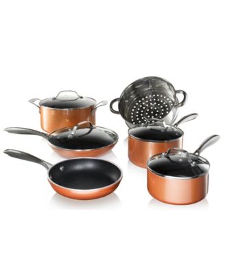 Gotham Steel - Cast Textured Coating Ultra-Durable Nonstick 10-Pc. Cookware Set