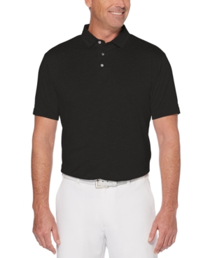 Pga Tour Men's Big And Tall Airflux Solid Golf Polo Shirt In Caviar Black