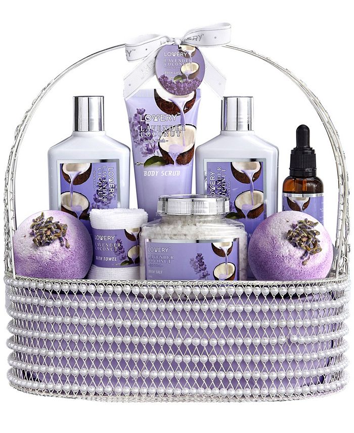 Lovery 9 Piece Home Spa Lavender Coconut Body Care Gift Set - Macy's