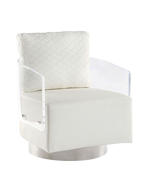 Chintaly Ciara Acrylic Back Swiveling Accent Chair Reviews Furniture Macy S