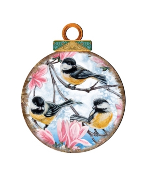 Designocracy Birds Ball Wooden Ornaments Set of 2