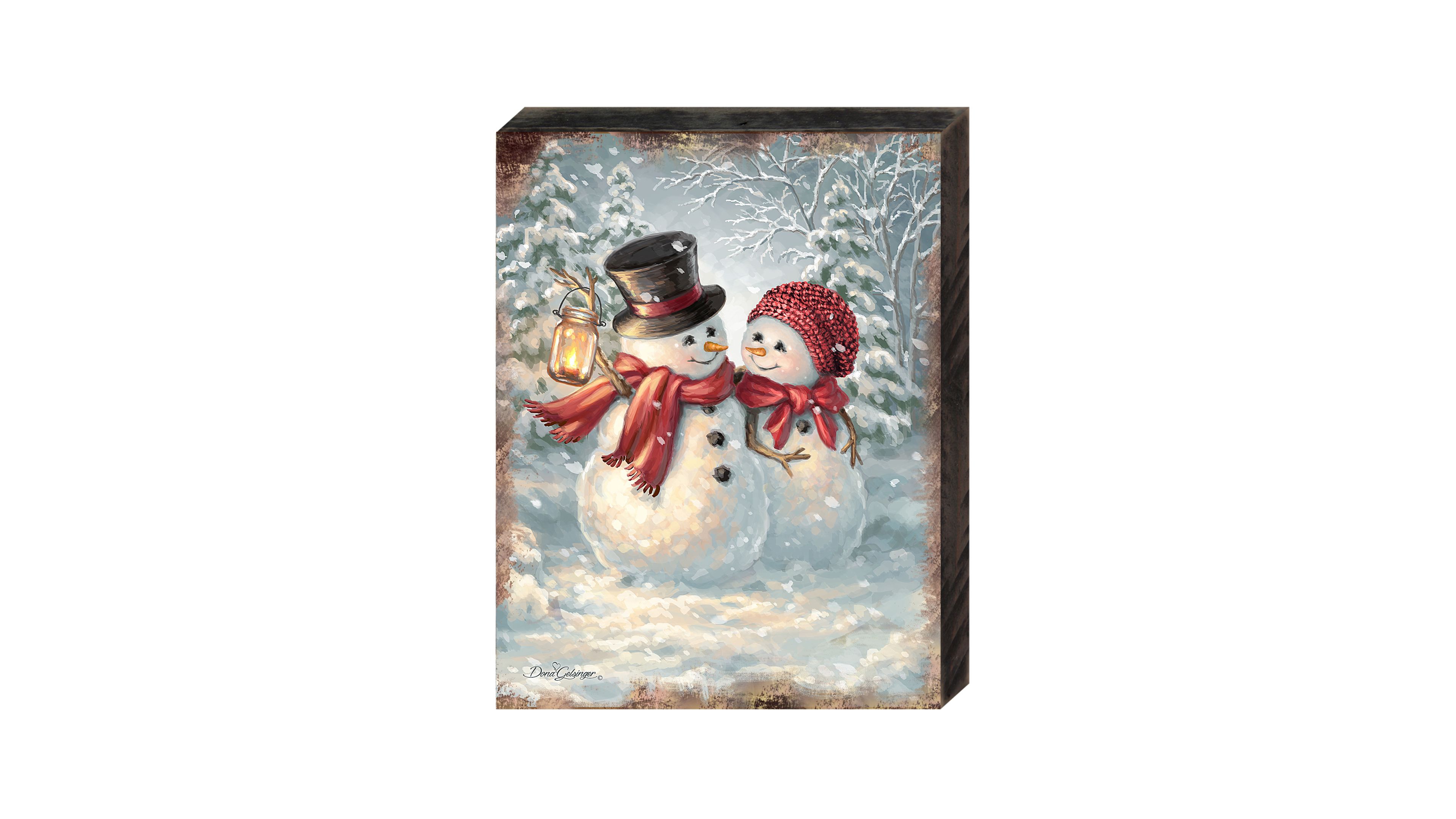 Designocracy by Dona Gelsinger Snow Much in Love Wooden Block