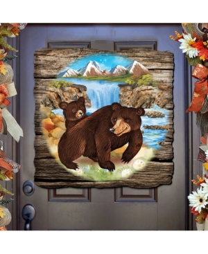 Designocracy Bear Cabin Door Hanger In Multi