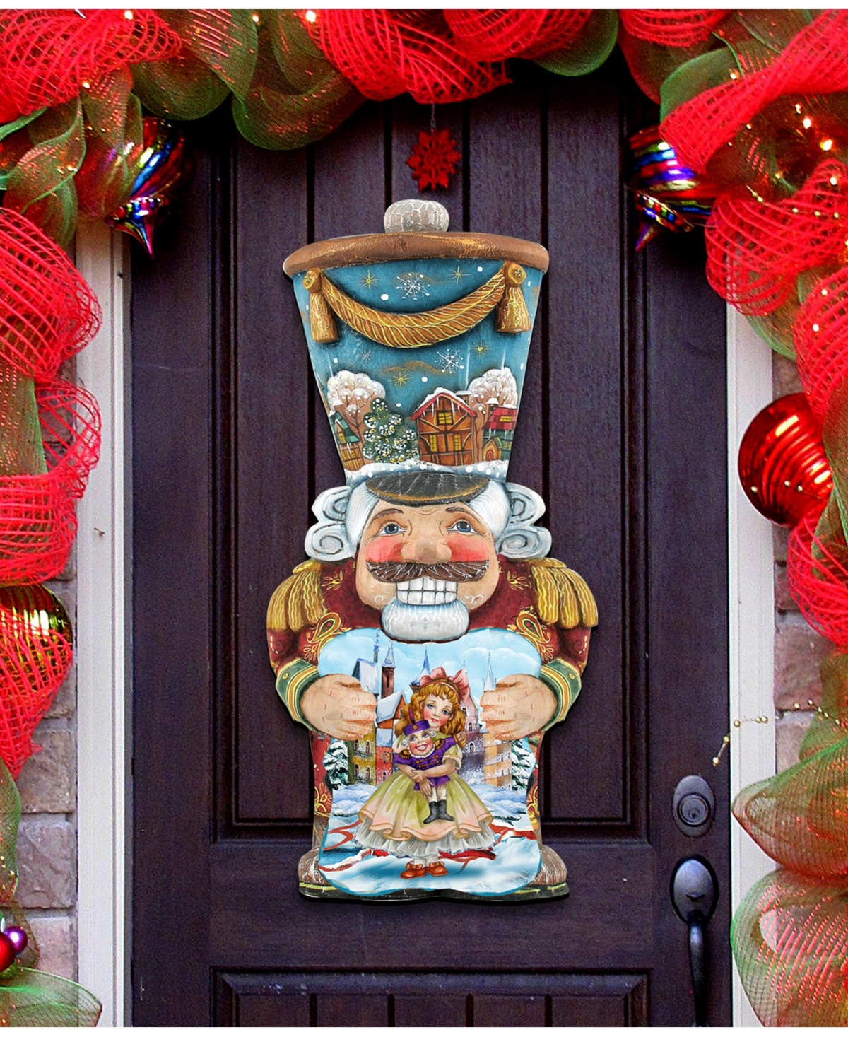 Old World Nutcracker Christmas Door Hanger - Multi