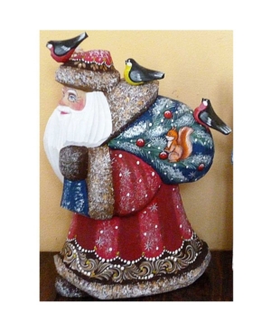G.debrekht Woodcarved Hand Painted Happy Traveler With Squirrel Figurine In Multi