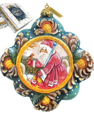 G.debrekht Hand Painted Scenic Ornament Quiet Time Santa In Multi