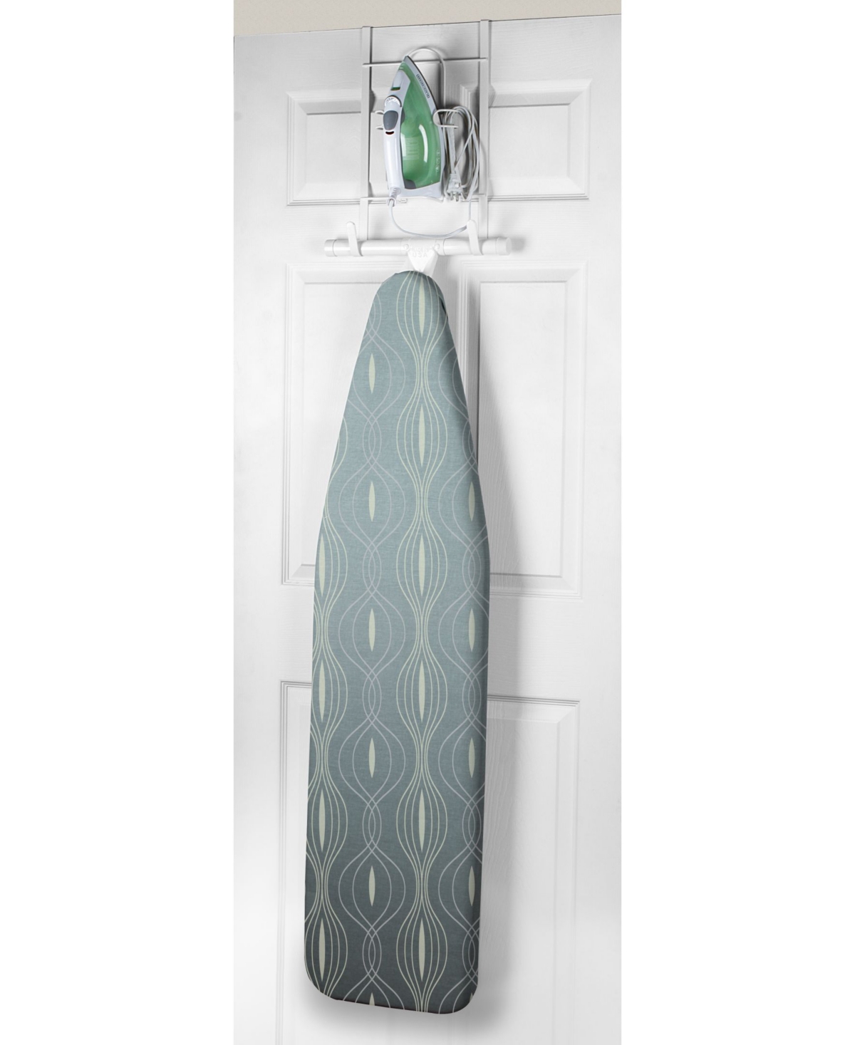 Spectrum Over The Door Iron Ironing Board Holder In White