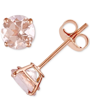 image of Morganite Solitaire Stud Earrings (1 ct. t.w.) in 14k Rose Gold