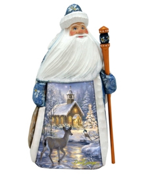 G.debrekht Woodcarved Hand Painted Chapel In The Snow By Donna Gelsinger Figurine In Multi