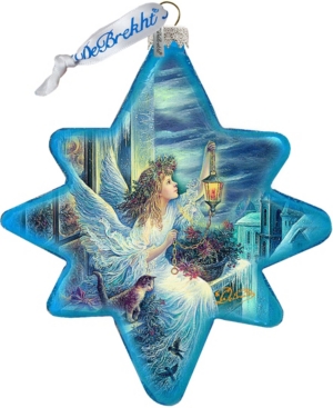 G.debrekht Lighting The Way North Star Hand Painted Glass Ornament In Multi