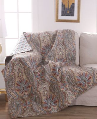Kasey Damask Reversible Quilted Throw, 50" x 60"