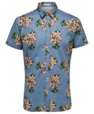 Selected Men S Printed Short Sleeve Shirt Macy S   17354841 Fpx.tif