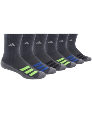 adidas Big Boys Cushioned Angle Stripe Crew Sock Pack of 6